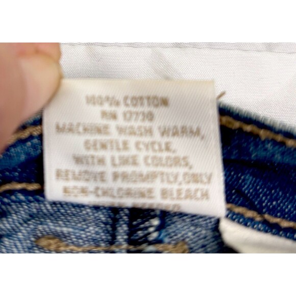 VTG Y2K Women’s Cottage Boho Size 14P Pencil Jean Skirt Blue Denim Cherokee - Picture 4 of 4